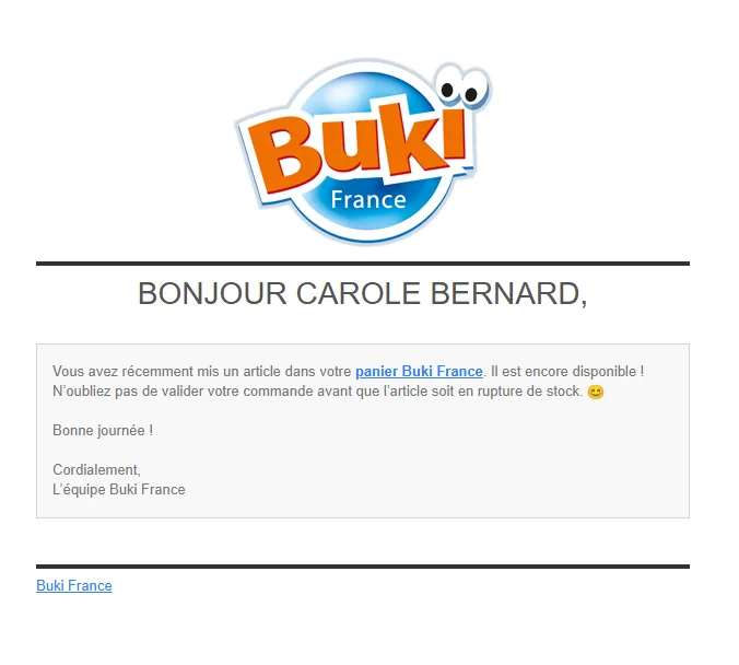 Email original Buki France